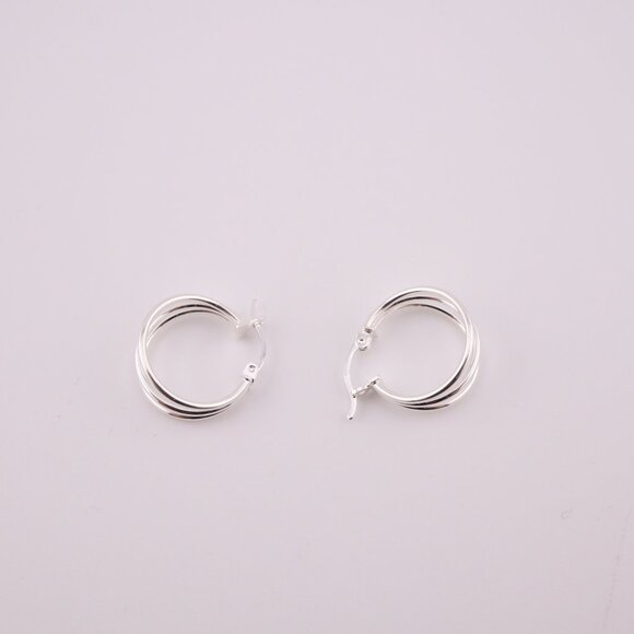 Women's Sterling Silver Multi-Hoop Dangle Earrings Statement Jewelry ** - Picture 7 of 10